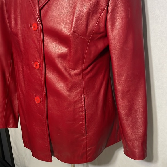 Danier Red Leather Jacket - Picture 3 of 13